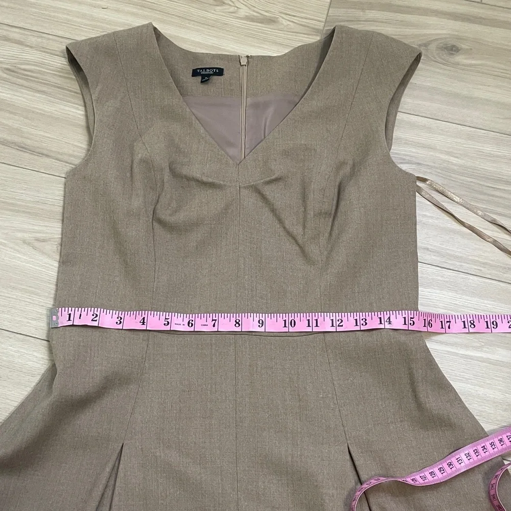 Talbots A Line Tan Midi Wool Dress - Picture 10 of 11